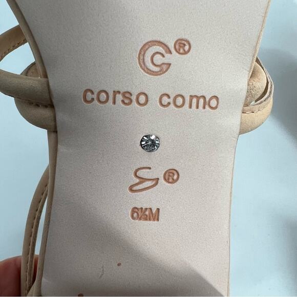 CORSO COMO Nude Tan Strappy Gladiator Back Zip Ankle Sandal Women's Size 6.5 - Picture 9 of 11